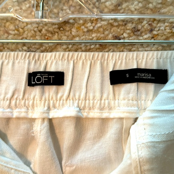 LOFT Wide-leg white linen pants. Size Small. - Picture 3 of 9